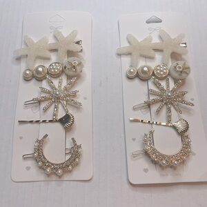 Elegant Pearl and Starfish Hair Clips